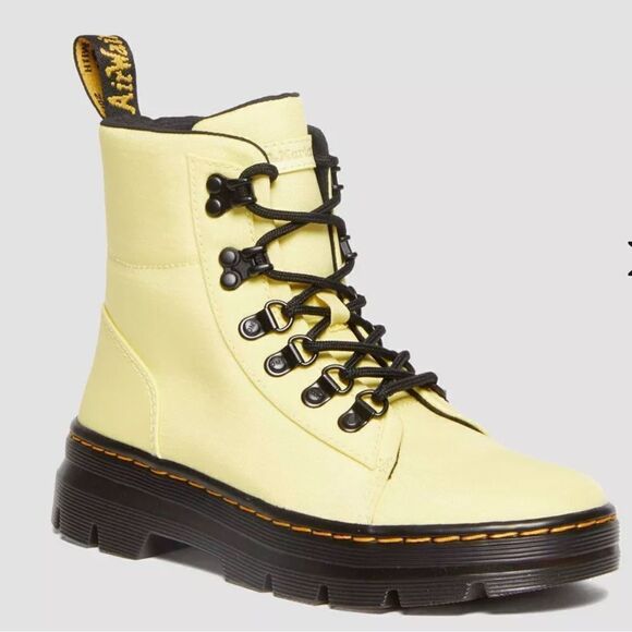 Dr. Martens Lemon Yellow Cyclone Nylon Combs Utility Boots - Picture 10 of 11